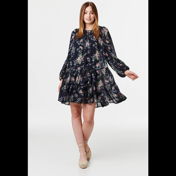 H&M Divided Floral Black Dress - Picture 1 of 10